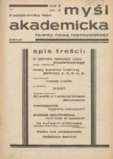 Myśl Akademicka: tworzy nową rzeczywistość 1934.10.05 R.3 Nr2