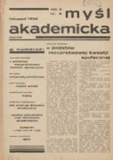 Myśl Akademicka 1934 listopad R.3 Nr4