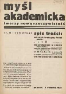 Myśl Akademicka: tworzy nową rzeczywistość 1934.04.05 R.2 Nr6