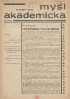 Myśl Akademicka 1936 styczeń R.6 Nr1