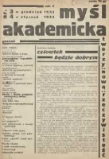Myśl Akademicka: tworzy nową rzeczywistość 1933/1934 grudzień/styczeń R.1 Nr3/4