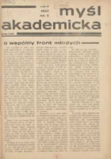 Myśl Akademicka 1937 R.7 Nr1