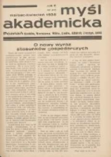 Myśl Akademicka 1938 marzec/kwiecień R.8 Nr3/4