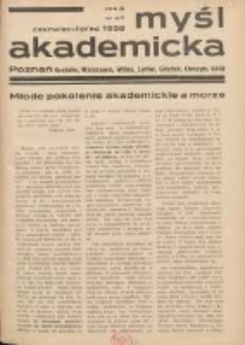 Myśl Akademicka 1938 czerwiec/lipiec R.8 Nr6/7