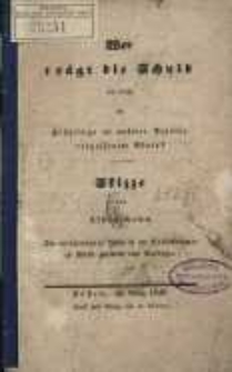 Wer trägt die Schuld an dem im Frühlinge in unserer Provinz vergossenem Blute? : Skizze von Albin Kohn