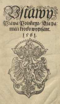 Ustawy prawa polskiego dla pamięci krotko wypisane