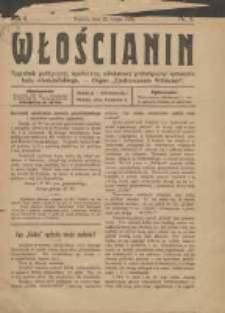 Włościanin: tygodnik polityczny, społeczny, oświatowy poświęcony sprawom ludu włościańskiego: organ "Zjednoczenia Włościan" 1920.02.22 R.2 Nr6