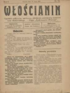 Włościanin: tygodnik polityczny, społeczny, oświatowy poświęcony sprawom ludu włościańskiego: organ "Zjednoczenia Włościan" 1920.05.16 R.2 Nr18