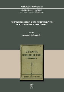 Dziennik Polskiego Sejmu Dzielnicowego w Poznaniu w grudniu 1918 r.