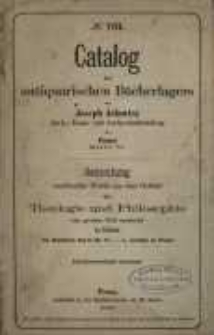 Sammlung werthvoller Werke aus dem Gebiete der Theologie und Philosophie : zum grössten Theil umfassend die Bibliothek des Domherrn Herrn Dr. R......r, vormals zu Posen