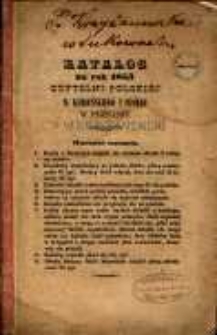 Katalog na rok 1853 Czytelni Polskiej N. Kamieńskiego i Spółki w Poznaniu.