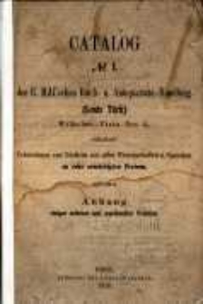 Catalog No. 1 der E. MAI'schen Buch und Antiquariats-Handlung (Louis Türk)... : enthaltend: Verzeichniss von Büchern aus allen Wissenschaften und Sprachen zu sehr ermässigten Preisen und einen Anhang einiger seltener und werthvoller Polonica