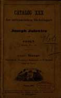 Theologie : Catalog 30 des antiquarischen Bücherlagers / von Joseph Jolowicz.