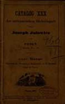 Theologie : Catalog 30 des antiquarischen Bücherlagers / von Joseph Jolowicz.