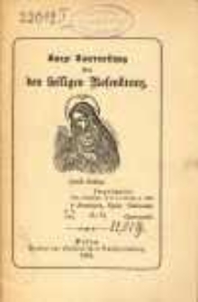 Kurze Unterweisung über den heiligen Rosenkranz.