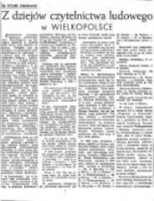 Z dziejów czytelnictwa ludowego w Wielkopolsce