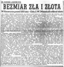 Bezmiar zła i złota. W Ameryce przed 100 laty – Gdy J.W. Marshall odkrył złoto