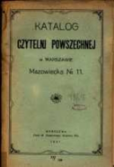 Katalog Czytelni Powszechnej w Warszawie, Mazowiecka no 11, 1921