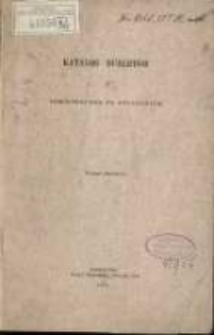 Katalog Dubletów z Biblioteki Ord. Hr. Krasińskich. Z. 1.