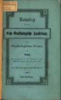 Katalog für die Erste Ornithologische Ausstellung des Ornithologischen Vereins zu Posen von Sonnabend den 29. November bis einschliesslich Montag den 1. Dezember 1890 in den Räumen Breslauerstrasse 18