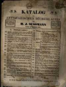 No. 5. Katalog des Antiquarischen Bücherlagers von H. J. Sussmann in Posen