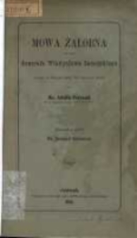 Mowa żałobna na cześć generała Władysława Zamojskiego miana w Paryżu dnia 30. stycznia 1868