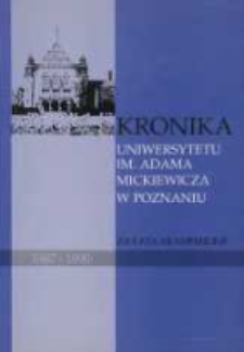 Kronika Uniwersytetu im. Adama Mickiewicza w Poznaniu za lata akademickie 1987/1988- 1989/1990