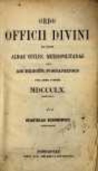 Ordo Officii Divini ad Usum Almae Ecclesiae Metropolitanae et Archi-Dioec. Posnaniensis Pro Anno Domini MDCCCLX