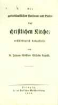 Die gottesdienstlichen Personen und Oerter der christlichen Kirche: archäologisch dargestellt