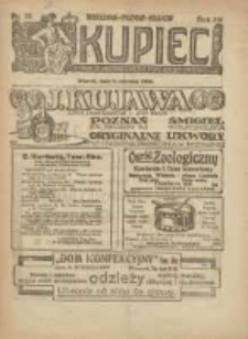 Kupiec: największe i najstarsze polskie pismo kupiecko-przemysłowe: centralny organ urzędowy Związku Towarzystw Kupieckich byłej dzielnicy pruskiej 1920.06.08 R.14 Nr23