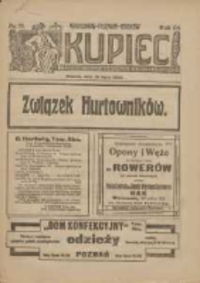 Kupiec: największe i najstarsze polskie pismo kupiecko-przemysłowe: centralny organ urzędowy Związku Towarzystw Kupieckich byłej dzielnicy pruskiej 1920.07.13 R.14 Nr28