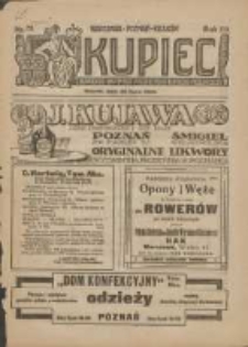 Kupiec: największe i najstarsze polskie pismo kupiecko-przemysłowe: centralny organ urzędowy Związku Towarzystw Kupieckich byłej dzielnicy pruskiej 1920.07.20 R.14 Nr29