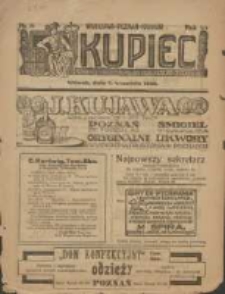 Kupiec: największe i najstarsze polskie pismo kupiecko-przemysłowe: centralny organ urzędowy Związku Towarzystw Kupieckich byłej dzielnicy pruskiej 1920.09.07 R.14 Nr36