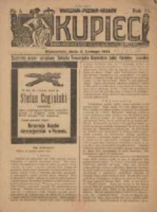 Kupiec: największe i najstarsze polskie pismo kupiecko-przemysłowe: centralny organ urzędowy Związku Towarzystw Kupieckich byłej dzielnicy pruskiej 1921.02.02 R.15 Nr5