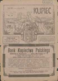 Kupiec: największe i najstarsze polskie pismo kupiecko-przemysłowe: centralny organ urzędowy Związku Towarzystw Kupieckich byłej dzielnicy pruskiej 1921.03.08 R.15 Nr10