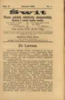 Świt. R. 2, 1909, nr 1