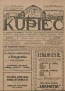 Kupiec: najstarszy i największy Tygodnik Handlowo - Przemysłowy w Polsce; centralny organ Związku Towarzystw Kupieckich Zachodniej Polski 1922.07.07 R.16 Nr27
