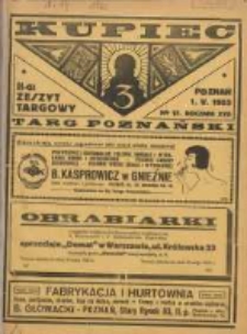 Kupiec: największe i najstarsze polskie pismo kupiecko-przemysłowe; III Targ Poznański. Drugi zeszyt targowy 1923.05.01 R.17 Nr17