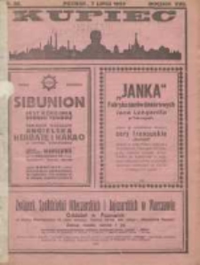 Kupiec Tygodnik: najstarszy i największy tygodnik kupiecko- przemysłowy w Polsce; centralny organ organizacyj kupieckich zachodniej Polski 1923.07.07 R.17 Nr26