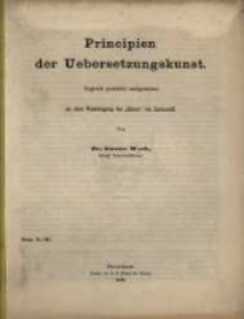 Principien der Uebersetzungskunst : zugleich praktisch nachgewiesen an einer Uebertragung des "Dämon" von Lermontoff