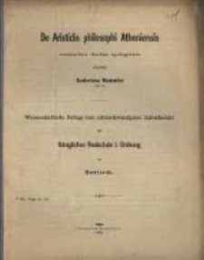 De Aristidis philosophi Atheniensis sermonibus duobus apologeticis.