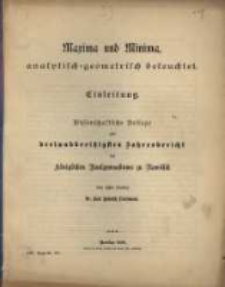 Maxima und Minima, analytisch-geometrisch beleuchtet. [1], Einleitung