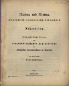 Maxima und Minima, analytisch-geometrisch beleuchtet. [2], Abhandlung