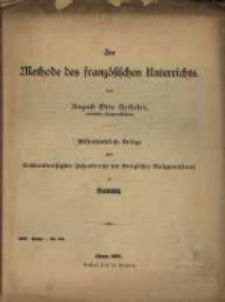 Zur Methode des französischen Unterrichts