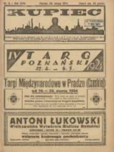 Kupiec Tygodnik: najstarszy i największy tygodnik kupiecko- przemysłowy w Polsce; centralny organ organizacyj kupieckich zachodniej Polski 1924.02.29 R.18 Nr9