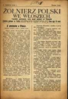 Żołnierz Polski we Włoszech = Soldato Polacco in Italia : tygodnik poświęcony życiu Armii Polskiej we Włoszech. R. 1919, nr 8