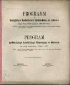 Programm des Königlichen Katholischen Gymnasiums zu Ostrowo für das Schuljahr ...