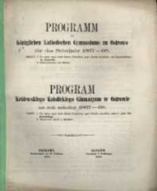 Programm des Königlichen Katholischen Gymnasiums zu Ostrowo für das Schuljahr ...