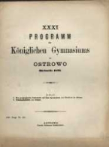Programm des Königlichen Katholischen Gymnasiums zu Ostrowo...