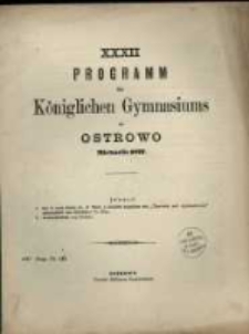 Programm des Königlichen Katholischen Gymnasiums zu Ostrowo...